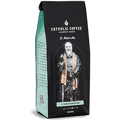 Padre Pio Medium Italian Blend Roast Coffee (Ground) 12oz - Small-Batch Craft Coffee, Gift for Catholic Faithful & Coffee Lovers Cover