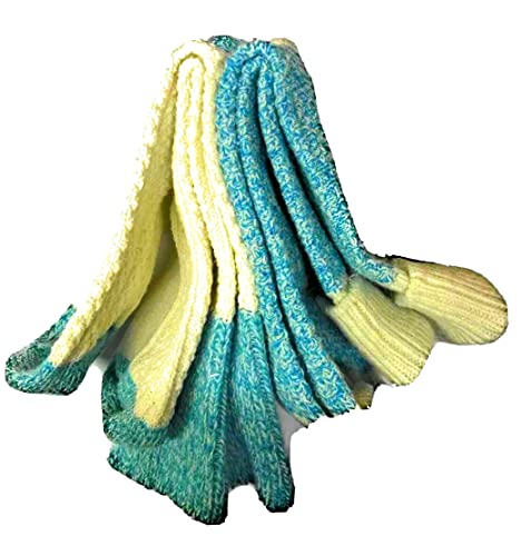 BERRY & WILSON LADIES WOOL BOOT / WALKING SOCKS *2 PAIRS*, Turquoise Cream, One Size - Image 2