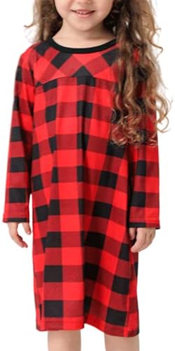 BZSFW Matching Family Christmas Pajamas Set, Classic Buffalo Plaid Holiday PJs Button Down Sleepwear for Adults Kids 4 41PZEKEC +L. AC