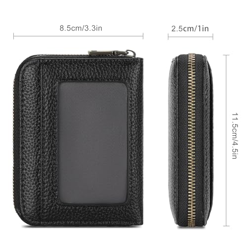 Image of SENDEFN Leather Wallet Women RFID Blocking Small Compact Wallets Credit Card Holder with ID Window