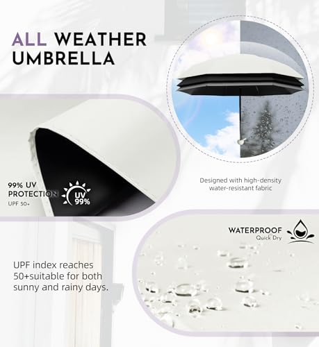 Image of LILAC Mini Travel Umbrella for Rain - 43 inch Large Coverage Small Compact Umbrella, Reinforced Strong Frame, Lightweight Portable Parasol with UPF 100+ UV Protection, Gifts for Adults, Seniors & Students