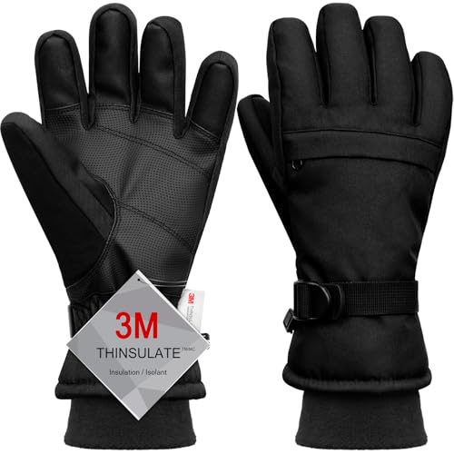 Odtmger Cold Weather Snow Work Gloves - Heavy-Duty, Insulated, Windproof and Waterproof Gloves for Auto Repair and Outdoor Labor