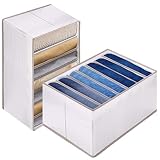 2 Pcs Wardrobe Clothes Organizer with Support Board- Foldable Mesh Closet Storage Large 7 Grids Divi