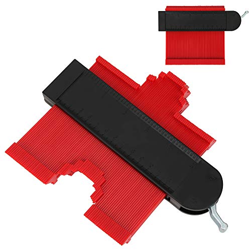 Calibrador Contour Gauge de 5 pulgadas para duplicar formas irregulares con bloqueo, herramienta para perfilado ABS para azulejos, alfombra, tuberías y carpintería miniatura 2
