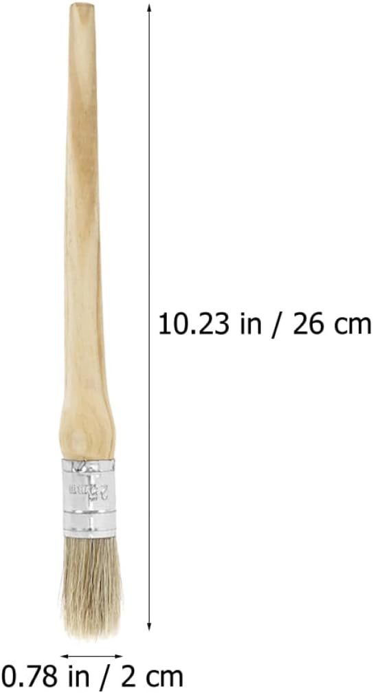 Uonlytech 2pcs Ergonomic Handle Round Head Paint Brush Professional Oil Painting Brush Varnish Watercolor