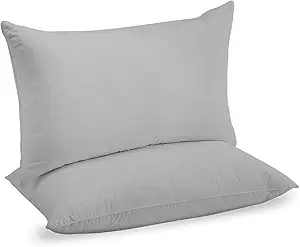 URBANHUT 100% Cotton Pillowcases, 800 Thread Count Queen Size, Ultra Soft Pillow Cases, 20X30 Inches Set of 2, Long Lasting, Hotel Quality Premium Cooling Pillow Cases, Silver Grey