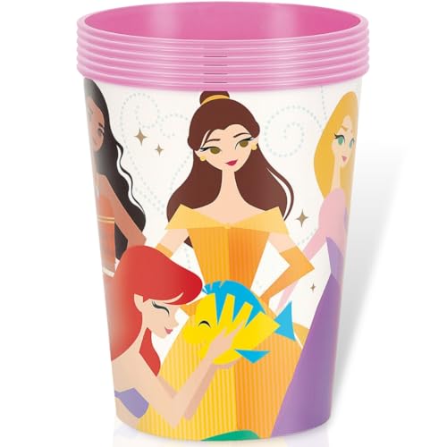 Unique Multicolor Disney Princess Magical Moments Reusable Plastic Stadium Cup - 16oz (1 Ct) | Perfect For Parties & Events