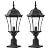 GOALPLUS Cast Aluminum 24" Large Outdoor Post Light with 3" Pier Mount, Bronze Exterior Pathway Pole Lights Fixture with Seeded Glass 2 Pack Outside Garden Post Lamp Lantern Head for Driveway, Yard
