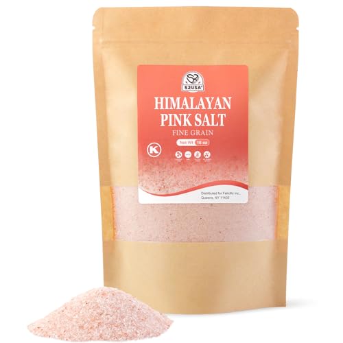 52USA Himalayan Pink Salt Fine, Fine Ground Table and Cooking Salt, 16oz (1 Pound), 100% Real, Pure, Unrefined Himalayan Pink Salt, 80+ Minerals and Electrolytes, Pink Himalayan Sea Salt