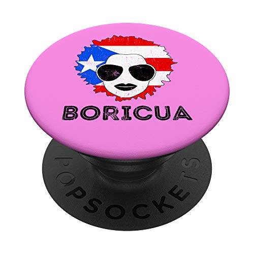 Puerto Rico Boricua Mamá Bandera Regalo Día de la Madre Bonito Diseño PopSockets PopGrip Intercambiable