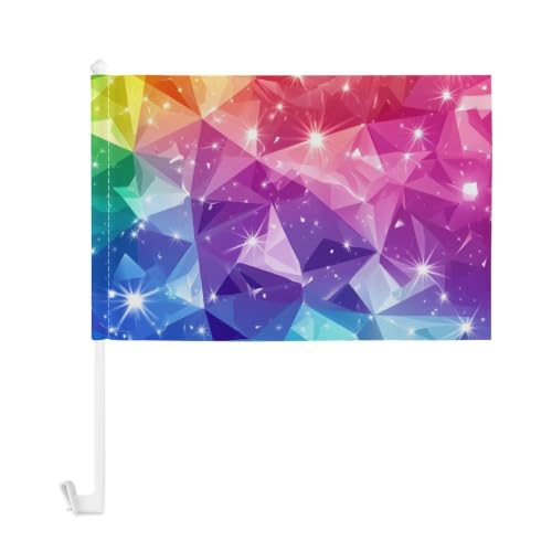 Banderas coloridas para ventana de vehículo con diamantes para exteriores