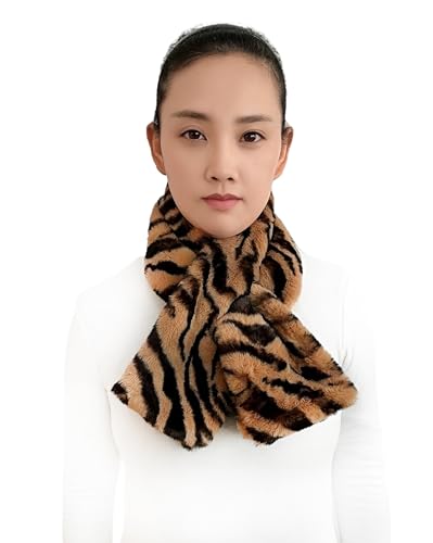 Lina & Lily Faux Fur Pull-Through Women's Winter Collar Scarf Neck Warmer Rectangle Fluffy