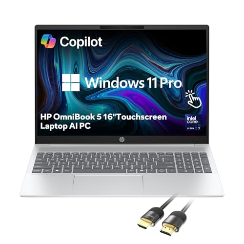 HP OmniBook 5 AI �m�[�g�p�\�R�� 16 �C���` 2K IPS �^�b�`�X�N���[�� �r�W�l�X �m�[�gPC Intel Core Ultra 7 255U 16GB RAM 2TB SSD �o�b�N���C�g�t���p��z��iUS�j�L�[�{�[�h PDG HD