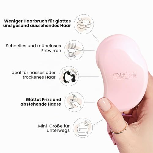 Tangle Teezer Original Haarbürste gegen Ziehen, Rosa, feine Haarbürste, pflegt das Haar, gegen Ziehen, weicher Kamm, gegen Haarbruch – Ansicht 4