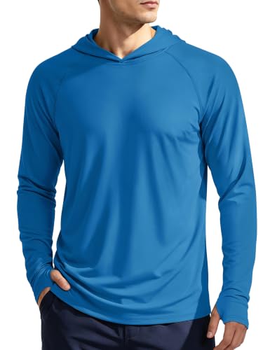 Image of KEFITEVD Men's Sun Hoodie Long Sleeve Fishing UPF 50+ SPF Quick Dry Shirts