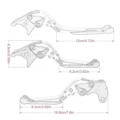 Palancas de freno Honda Rebel 500 y 300 2017-2023 manetas de moto CNC 3