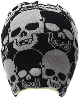 2 Brothers Unlimited Inc 2BU Black and White Skull Beanie