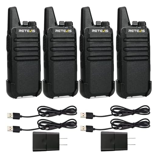 Retevis RT22 Two Way Radio Long Range Rechargeable,Portable 2 Way Radio, USB-C Charging, Handsfree Walkie Talkies for Adults Cruise Hiking Camping(4 Pack)