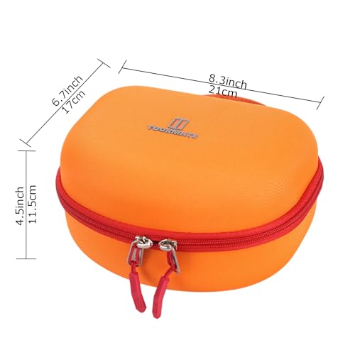Image of Tourmate Hard Travel Case for Riwbox CT-7 / CT-7S Cat Ear LED Light Kids Wireless Headphones, Protective Carrying Storage Bag (Orange&Yellow)