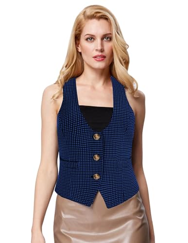 Image of GRACE KARIN Women's Suit Vest Top, Dressy Casual Sleeveless Button Waistcoat, Fromal Steampunk Blazer for Work Office