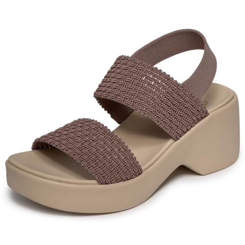 Image of Skechers Women's Cali Day | Luxe Foam Cushioned Footbed, Stretchy Knit Upper, Slingback Strap, Wedge Platform, Vegan