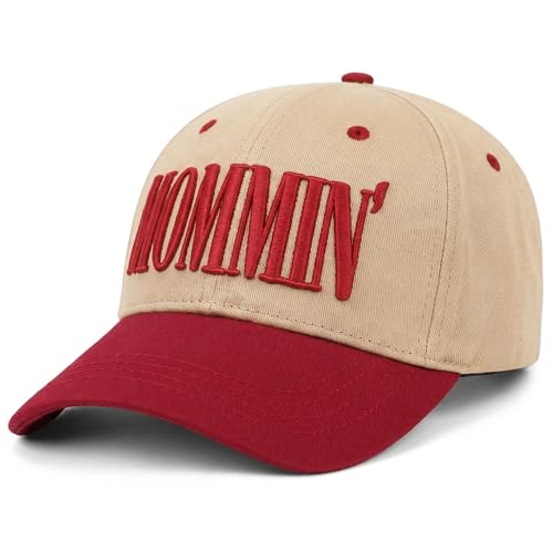 Image of Mommin Trucker Hat for Women, Vintage Two-Tone mom hat with Mommin 3D Embroidery, New Mom Gifts Mothers Day Outfits