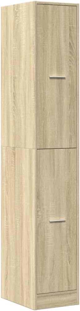 Apothecary Cabinet Sonoma Oak Engineered Wood Tall Storage Cabinet with Multiple Drawers and Shelves for Living Room Office Kitchen Indoor Use Matte Finish