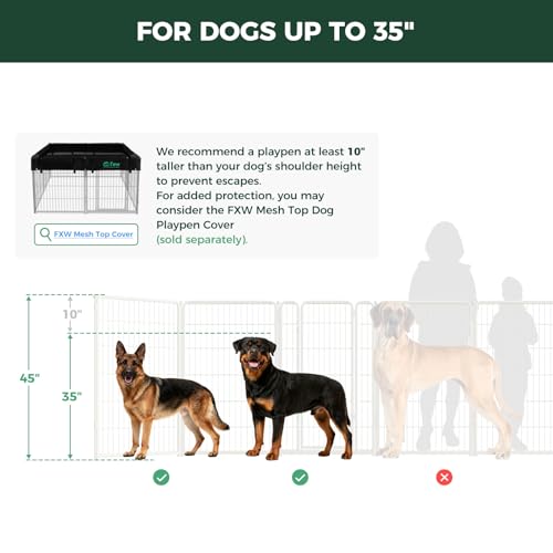 Image of FXW Homeplus Indoor Dog Playpen with Fence-to-Wall Anchors, 40 inch H, 6 Panels