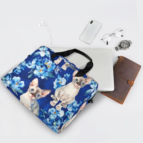 Maletín para laptop 15.6 pulg azul con estampado gato miniatura 7