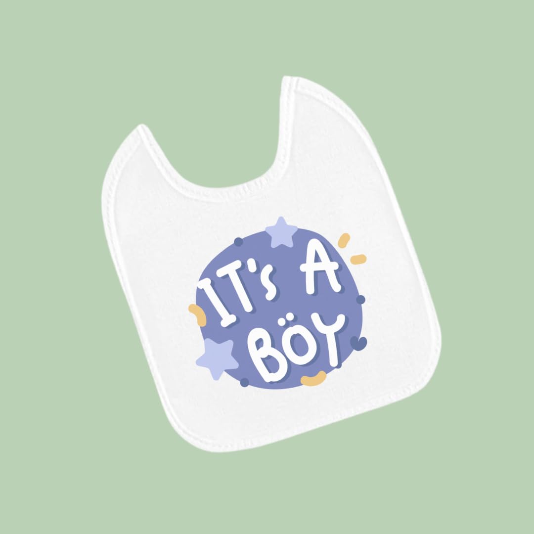 Baby Bib for Gender Reveal Party It's a Boy Design, Blue, Infant - Image 3