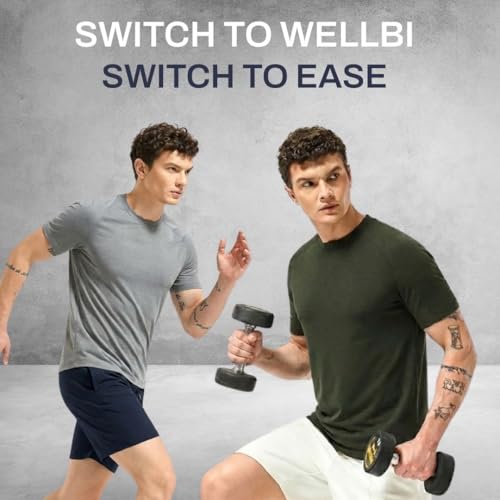 Image of Wellbi Bamboo Performance T-Shirt for Men | Raglan Sleeve Gym Training Sportswear | Quick Dry Moisture Wicking Anti-Bacterial | Ultra-Soft Breathable Eco-Friendly Activewear