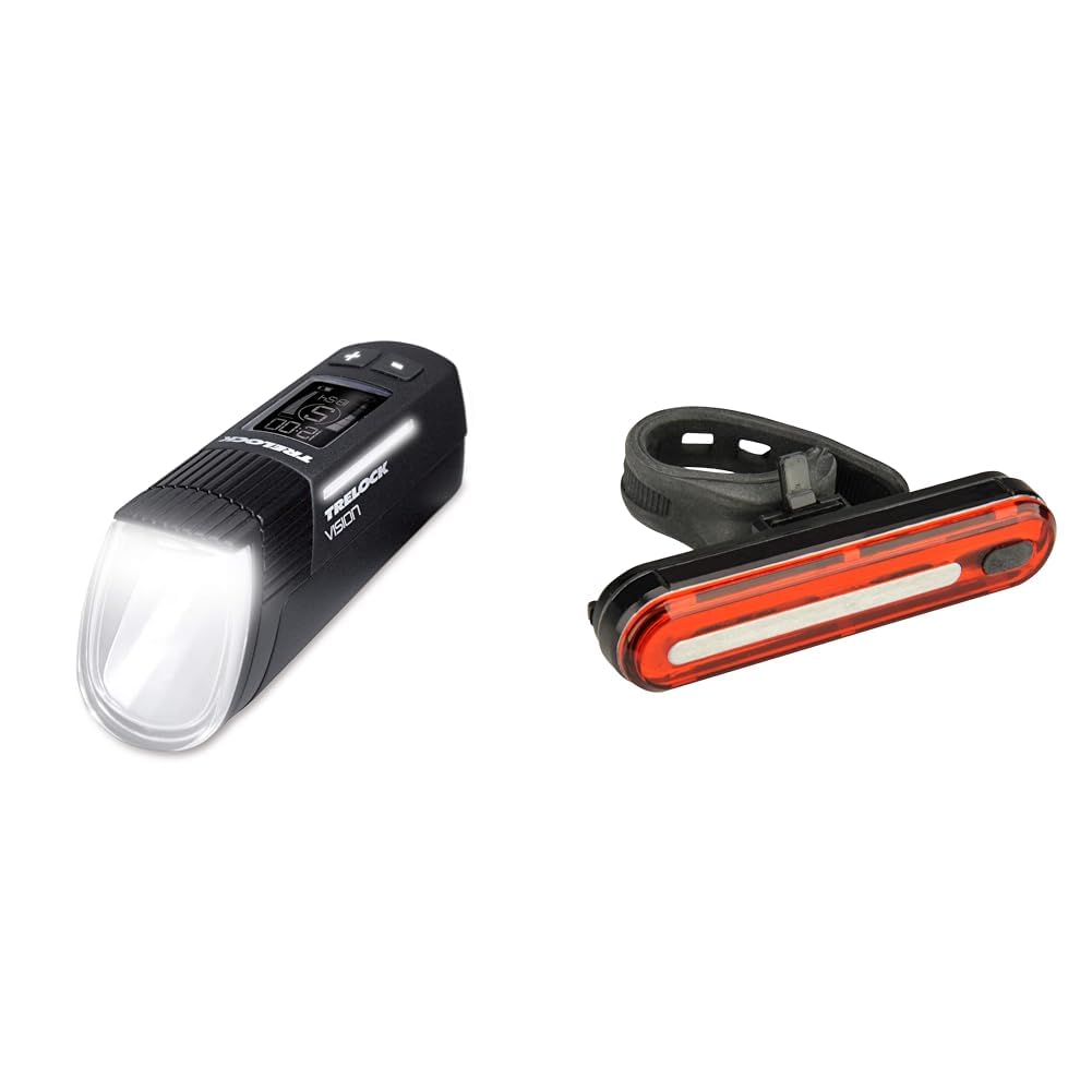 Trelock LS 760 I-Go Vision reflektor przedni, czarny, jeden rozmiar & Fischer Tylne Oświetlenie Rowerowe, 1 Sztuka