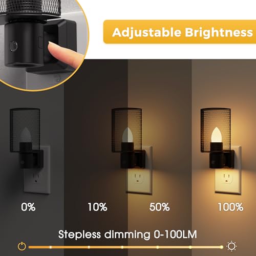 Image of L LOHAS LED Night Light, 2 Pack Night Lights Plug into Wall, 3000K Warm White, Farmhouse Plug in Light with Dusk to Dawn Sensor, for Bedroom, Bathroom, Kitchen, Hallway