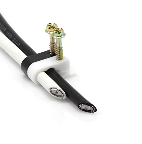 The Cimple Co - Dual, Twin, Or Siamese Coaxial Cable Clips, Cat6, Electrical Wire Cable Clip, 1/2 In Screw Clip And Fastener, Black (100 Pieces Per Bag) #TOP6