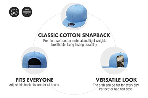 Image of KBETHOS Classic Snapback Hat Blank Cap Underbrim Cotton Wool Blend Flat Visor Adjustable Unisex