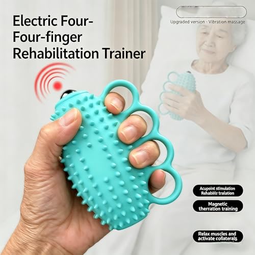 Image of Electric Hand Grip Strengthener Finger Exercise Ball, 3 Modes Vibration Therapy Ball with Magnetic Roller, Rechargeable Silicone Hand Squeeze Ball for Stroke Recovery, Arthritis, Carpal Tunnel & Stress Relief (1100mAh, 10Min Auto-Off)