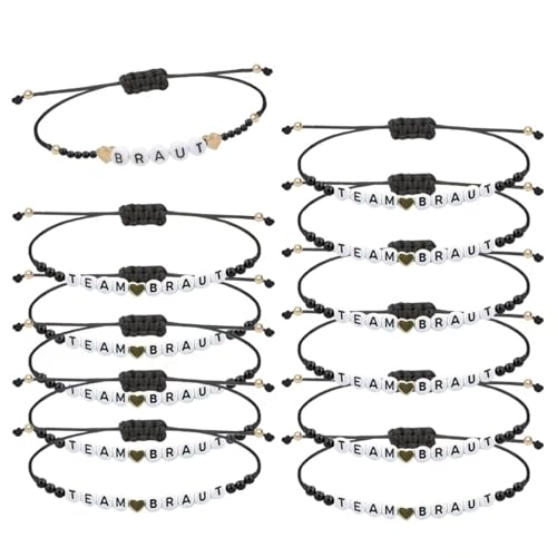 Sunshine smile 12 Stück JGA Armbänder Frauen,JGA Accessoires Frauen,Jungesellinenabschied Accessoires,Team Braut Armbänder Junggesellinnenabschied für Junggesellenabschied,Hochzeit