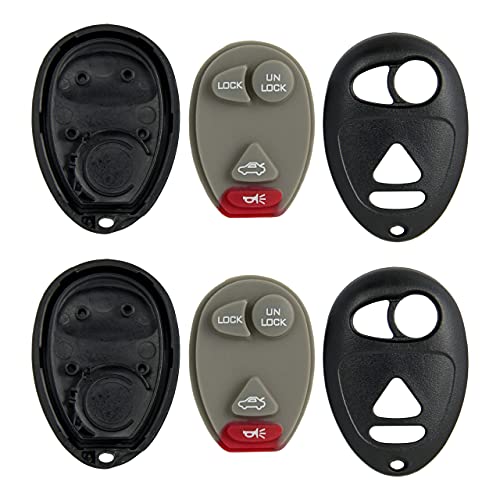Keyless2Go Replacement for New Shell Case and 4 Button Pad for Remote Key Fob with FCC L2C0007T - Shell ONLY (2 Pack)