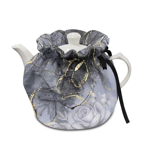 Image of Grey Rose Tea Cosy Insulation and Keep Warm, Durable Scratches-Proof Insulated Teapot Cover for Home Kitchen Table Hotel, Table Decorative Tea Cosy