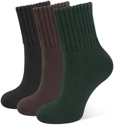 CLOSEMATE 3 Paar Damen Thermosocken, weich und dick, Einheitsgröße 35-42 | Gestrickte Damensocken für den Winter, ideal als Haussocken oder Stiefelsocken; in vielen verschiedenen F