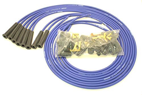 Pertronix 808380 Flame-Thrower 8mm Spark Plug Wires Set, High Performance, Universal Fit 180 Degree, 8 Cylinder, Blue