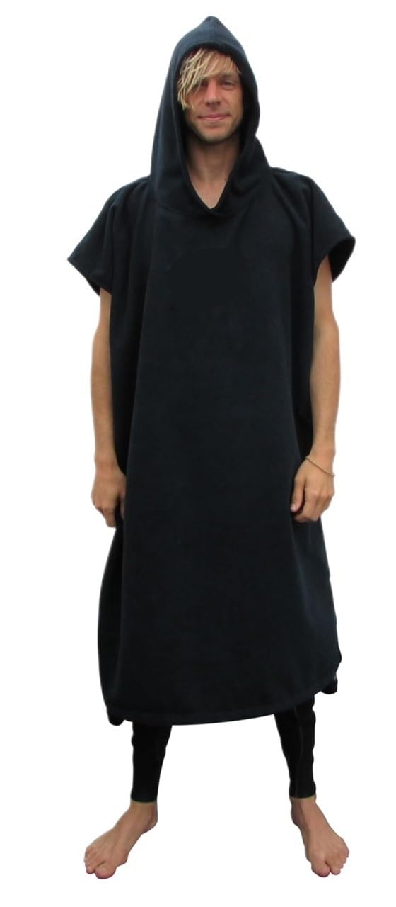 Poncho De Bain Adulte,Poncho de Bain Ponchos de Surf - Chauds et Doux - Faciles à Enfiler et à enlever sans Que la Serviette ne Tombe(Black/White Tie Dye)