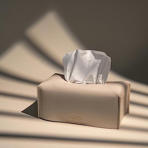 OLETHA Aesthetic Rectangle Tissue Box Cover, Medium Flat Box Tissues Holder Rectangular, Light Taupe by OLETHA - Image 2