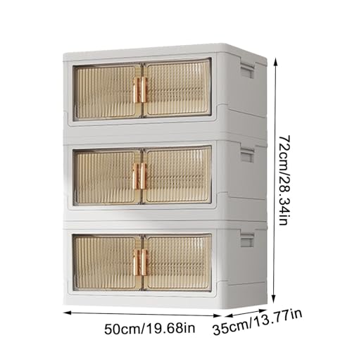 Grand cube de rangement pliable boîte plastique empilable avec portes - 4
