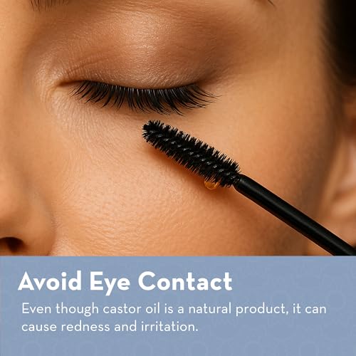 Pure Body Naturals Castor Oil for Eyelashes and Eyebrows - 1 Fl Oz Nourishing Brow & Lash Growth Serum - Organic, Hexane Free, Cold Pressed, Unrefined - Eyelash and Eyebrow Growth Serum for Women
