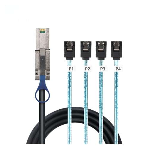 Cable S/AS 26Pin SFF-8088 macho a 4 SATA 7Pin hembra 1 m miniatura 2