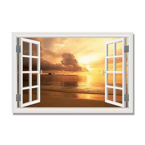 Tableau sur toile fenetre pour illuminer une pièce sombre sans vue