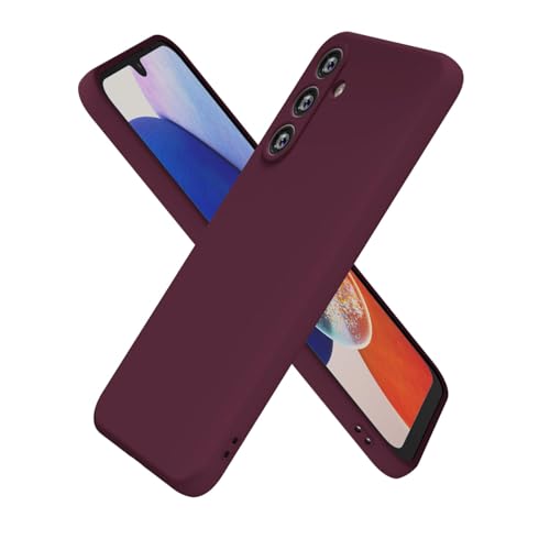 Oakxco for Samsung Galaxy A14 5G Case Silicone, Ultra Slim Thin Phone Case for Women Girls, Plain Solid Color Minimalist Aesthetic Cute Girly Design, Soft Rubber TPU with Camera Cover, Burgundy Maroon