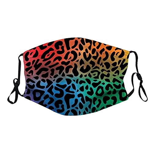 3 Pcs Brown Leopard Prints Face_Mask For Women Man Colorful Mouth Reusable Washable Designer Cloth Adjustable Cute Funny Gift For Women Men With 6 Filters #TOP1