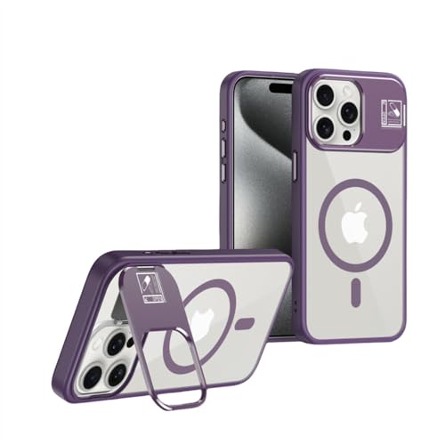 Coque de téléphone magnétique ENILSA pour iPhone 14 Pro avec support de luxe violet